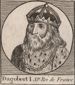 Porträt von Dagobert, König der Franken von 628 bis 638 - Gravur aus 