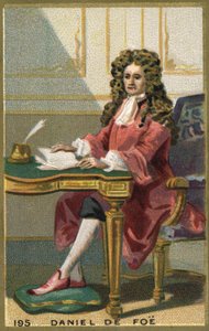Porträt von Daniel Defoe (1660 - 1731), englischer Dichter, Romanautor und Journalist. Chromolithographie des 19. Jahrhunderts