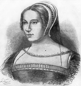 Porträt von Diane de Poitiers (1499-1566), Favoritin von Heinrich II., Gravur des 19. Jahrhunderts. von Unknown artist