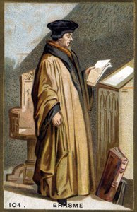Porträt von Didier Erasme (1469-1536), niederländischer Humanist. Chromolithografie des 19. Jahrhunderts
