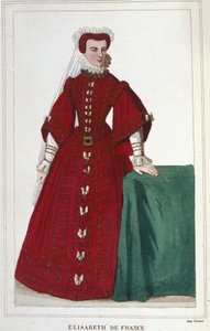 Porträt von Elisabeth von Frankreich 1545 - 1568 Tochter von Heinrich II. und Katharina von Medici. Gravur von 1830 von Unknown artist