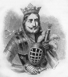 Porträt von Etienne IX UroU IV DuUan auf Französisch, Etienne Douchan (1308 bis 1355). König, dann Zar der Serben. Gravur von 1840.