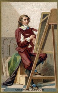 Porträt von Eustache Le Sueur (1617 - 1655), französischer Maler, Designer und Dekorateur. Chromolithografie des 19. Jahrhunderts.