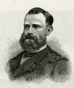 Porträt von Oberleutnant Chipp, der Crew der La Jeannette, für die Mission zum Nordpol. Gravur zur Illustration von „The Journey of the Jeannette“