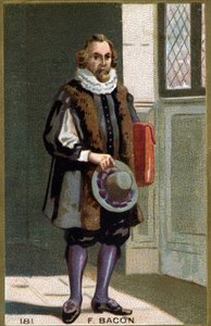 Porträt von Francis Bacon Baron Verulam (1561 - 1626) Staatsmann und englischer Philosoph. Chromolithographie des 19. Jahrhunderts von Unknown artist