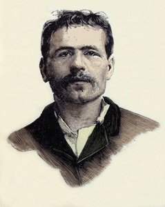 Porträt von Francois Claudius Koenigstein (1859-1892), französischer anarchistischer Terrorist. Gravur des 19. Jahrhunderts