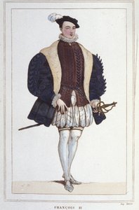 Porträt von Franz II. (1544 - 1560), König von Frankreich, Gravur von 1830