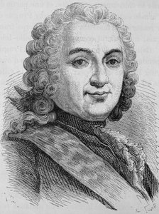 Porträt von François de Chevert (1695 - 1769). Gravur des späten 19. Jahrhunderts in „Histoire de France“ von H. Martin von Unknown artist