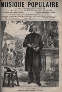 Porträt von Franz Liszt (1811-1886), ungarischer Komponist, Pianist und Dirigent - Gravur in „Populäre Musik“ illustriertes Wochenblatt - 1882