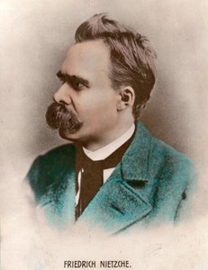 Porträt von Friedrich Nietzsche (1844 - 1900), deutscher Philosoph. Gravur des 19. Jahrhunderts. Private Sammlung.