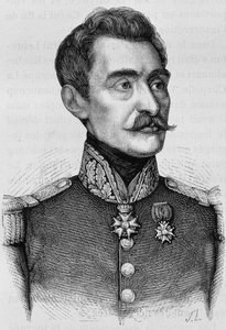 Porträt von General Bréa. Gravur aus dem späten 19. Jahrhundert in „Histoire de France“ von H. Martin.