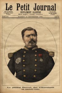 Porträt von General Leopold Davout, Herzog von Auerstaedt (1829-1904), Stabschef der französischen Armee, der an der Katastrophe des Deutsch-Französischen Krieges (1870) von Napoleon III. (1808-1873) teilnahm. Gravur in „Le petit journal“ 17/09/1891. Selva