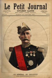 Porträt von General Marquis Gaston de Galliffet (1830-1909), Armeekommandant, Präsidentschaftskandidat 1879 und Kriegsminister 1899. Gravur in „Le petit journal illustrious“ 24/01/1891. Sammlung Selva.