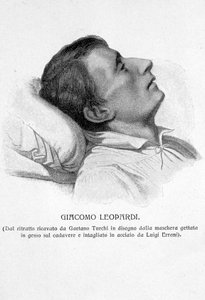 Porträt von Giacomo Leopardi auf seinem Sterbebett