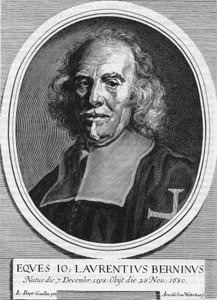 Porträt von Gian Lorenzo Bernini, bekannt als Bernini (1598-1680), italienischer Bildhauer, Maler und Architekt. Gravur von Arnold Van Westerhout aus dem Jahr 1682. von Unknown artist