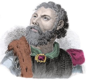 Porträt von Godefroi (oder Godefroy) von Bouillon (1040/61-1100), Herzog von Niederlothringen