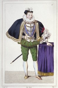 Porträt von Heinrich III. (1551 - 1589), König von Frankreich (Gravur 1830)