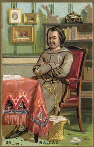 Porträt von Honoré de Balzac (1799-1850), französischer Schriftsteller. Chromolithographie 19. Jahrhundert