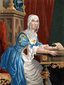 Porträt von Isabella I. die Katholische (1451-1504), Königin von Kastilien nach „Hombres y Mujeres celebres“. Barcelona 1877 von Unknown artist