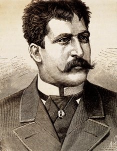 Porträt des italienischen lyrischen Sängers Mattia Battistini (1857-1928). Gravur des 19. Jahrhunderts. von Unknown artist