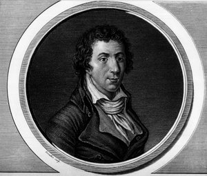 Porträt von Jacques Pierre Brissot dit Brissot de Warville (1754-1793), Abgeordneter des Nationalkonvents. Gravur in 