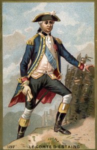 Porträt von Jean Baptiste, Graf von Estaing (1729 - 1794), französischer Admiral. Chromolithographie des 19. Jahrhunderts.