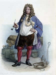 Porträt von Jean Bart, französischer Freibeuter (1650-1702) - in „Le Plutarque français“, von Mennechet