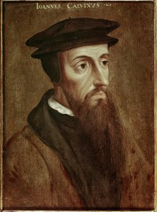 Porträt von Jean Calvin (Jean Cauvin) französischer Reformator und Schriftsteller (1509-1564) von Unknown artist