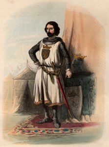 Porträt von Johann I. von Brabant, genannt der Siegreiche (1253-1294), Herzog von Brabant von 1267-1294 und Herzog von Limburg von 1288-1294. Gravur von 1868 in „Histoire de Belgique von den Urzeiten bis zum Ende der Herrschaft von Leopold I“ von Théodore  von Unknown artist
