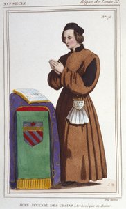 Porträt von John Juvenal des Ursins: Von seinem richtigen Namen Jouvenel. Geboren 1388 (Paris), gestorben 1473 (Reims, Marne) im Alter von 85 Jahren. Er profitierte von den folgenden Einkommensquellen: Bischof von Beauvais, Erzbischof von Reims, Bischof vo von Unknown artist