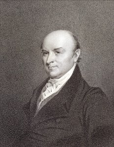 Porträt von John Quincy Adams (1767 - 1848), Sohn von Präsident John Adams und Präsident der Vereinigten Staaten (1825 - 1829). Gravur 19. Jahrhundert