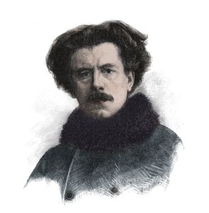 Porträt von Joseph Auguste Maurice Rollinat (1846-1903), englischer Dichter - Gravur. von Unknown artist