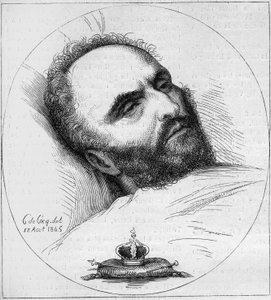 Porträt von Karl Wilhelm Naundorff (1785-1845), preußischer Uhrmacher, der vorgab, König von Frankreich Louis XVII. zu sein. Gravur aus dem 19. Jahrhundert.