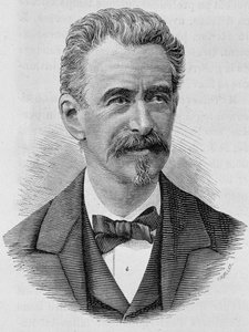 Porträt von Keller. Gravur aus dem späten 19. Jahrhundert in „Histoire de France“ von H. Martin.