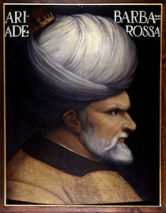 Porträt von Khayr Al-Din Barberousse, Gründer der Regentschaft von Algier. 16. Jahrhundert. Uffizien, Florenz. von Unknown artist