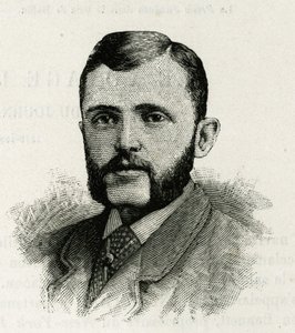 Porträt von L. Newcomb, Mitglied der Crew der La Jeannette, für die Mission zum Nordpol. Gravur zur Illustration von „The Journey of the Jeannette“
