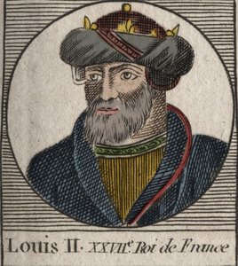 Porträt von Ludwig II. dem Stammler (846-879), König der Franken - Gravur aus „Instruction sur l