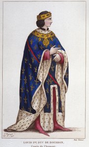 Porträt von Ludwig I. von Bourbon, der Lahme (1279-1342), Graf von Clermont (1310), Herzog von Bourbonnais, Graf von La Marche und Castres (1327), Gravur von 1830