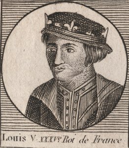 Porträt von Ludwig V. dem Faulen (967-987), König von Frankreich - Ludwig V. der Faule (967-987) - Gravur aus „Unterricht über die Geschichte Frankreichs“ von Charles Constant Le Tellier 1821 von Unknown artist