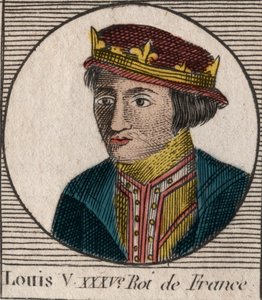 Porträt von Ludwig V. dem Faulen (967-987), König von Frankreich - Gravur aus „Instruction sur l