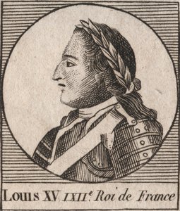 Porträt von Ludwig XV. (1710-1774), genannt der Vielgeliebte, König von Frankreich - Gravur aus 