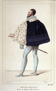 Porträt von Louis de Gonzague, Herzog von Mantua, jetzt durch seine Heirat 1565 mit Henriette de Cleves, der neue Herzog von Nevers. Gravur von 1830