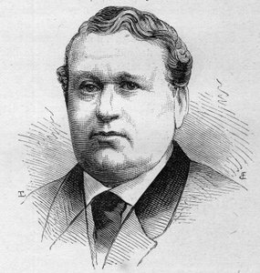 Porträt von M. Thiron, französischer Komödiant, Mitglied der Comédie-Française von 1852 bis 1889. Gravur in „Le Monde Illustré“ Nr. 1168 vom 16. August 1879. von Unknown artist