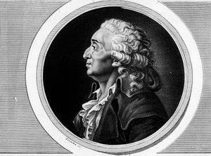 Porträt von Marie Jean Antoine Nicolas de Caritat, Marquis de Condorcet (1743-1793), Abgeordneter der Nationalversammlung und Philosoph. Gravur in „Komplette Sammlung historischer Gemälde der Französischen Revolution, in drei Bänden.“ 1804.