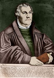 Porträt von Martin Luther (1483-1546) - Gravur 1544. von Unknown artist