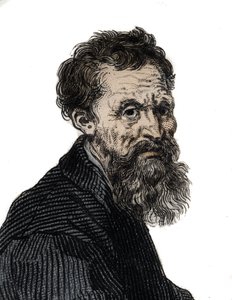 Porträt von Michelangelo Buonarroti, italienischer Bildhauer - Porträt von Michelangelo Buonarroti, genannt Michelangelo von Unknown artist
