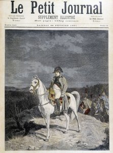 Porträt von Napoleon auf einem Pferd im Jahr 1814