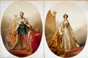 Porträt von Nikolaus I. (1796-1855), Kaiser von Russland und seiner Frau Alexandra Fjodorowna