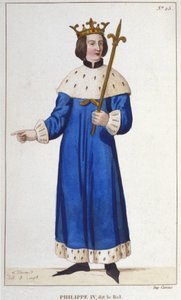 Porträt von Philipp IV. der Schöne (1268 - 1314), König von Frankreich, Gravur von 1830