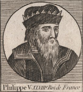 Porträt von Philipp V. der Lange (1294 - 1322), König von Frankreich - Gravur aus „Instruction sur l